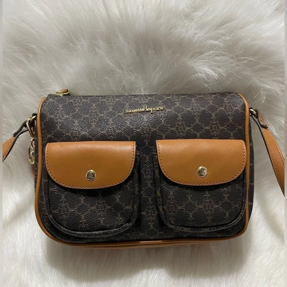 Nanette Lapore Vegan Leather Logo Crossbody Purse